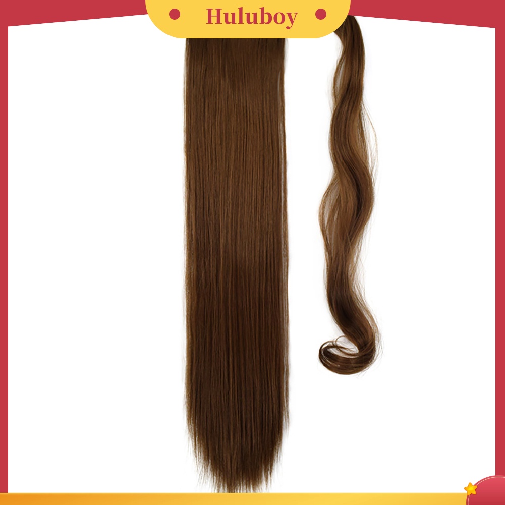 Wig Rambut Extension Ponytail Lurus Bahan Serat Sintetis Ukuran 24 inch
