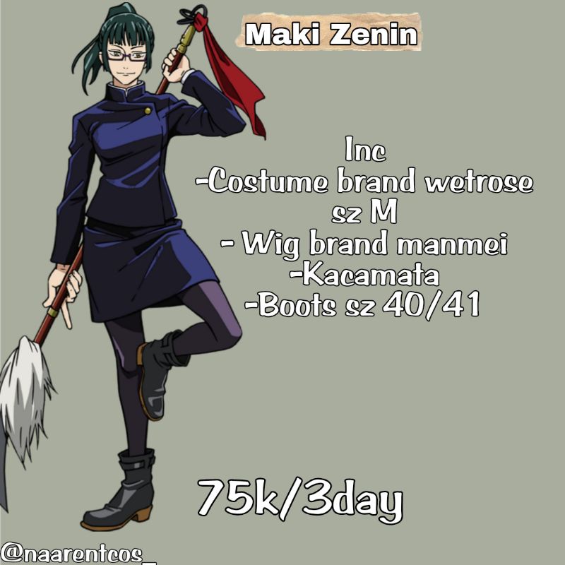 maki zenin cosplay (rental)