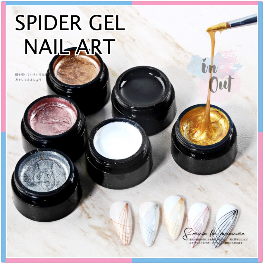 Spider Gel Line Nail Art / Nail painting Gel polish / Cat kuku / Kutek Gel Jaringan art kuku KU052