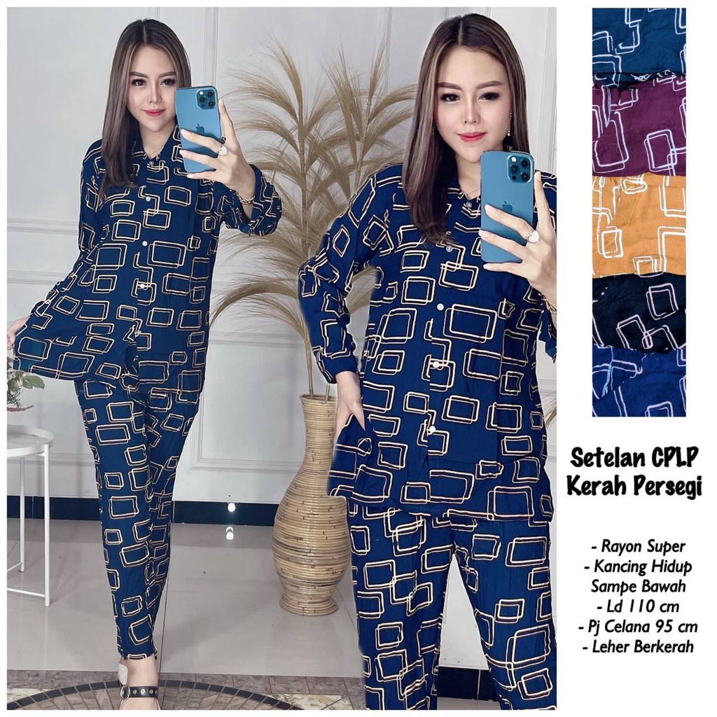 Setelan Wanita Lengan Panjang One Set Rayon Busui