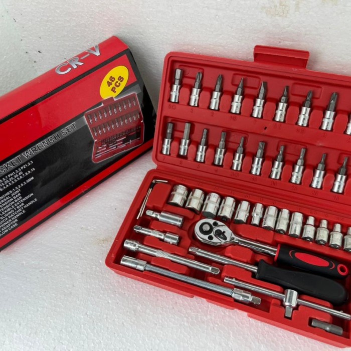 KUNCI SHOCK SOCKET WRENCH TOOLS 46 PCS