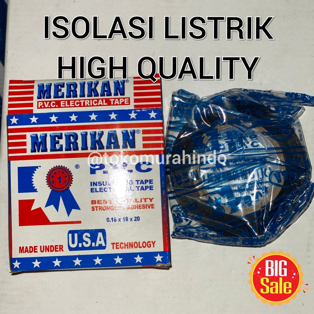 Isolasi Listrik Kabel Merikan PVC hitam Mobil Motor Termurah Ready