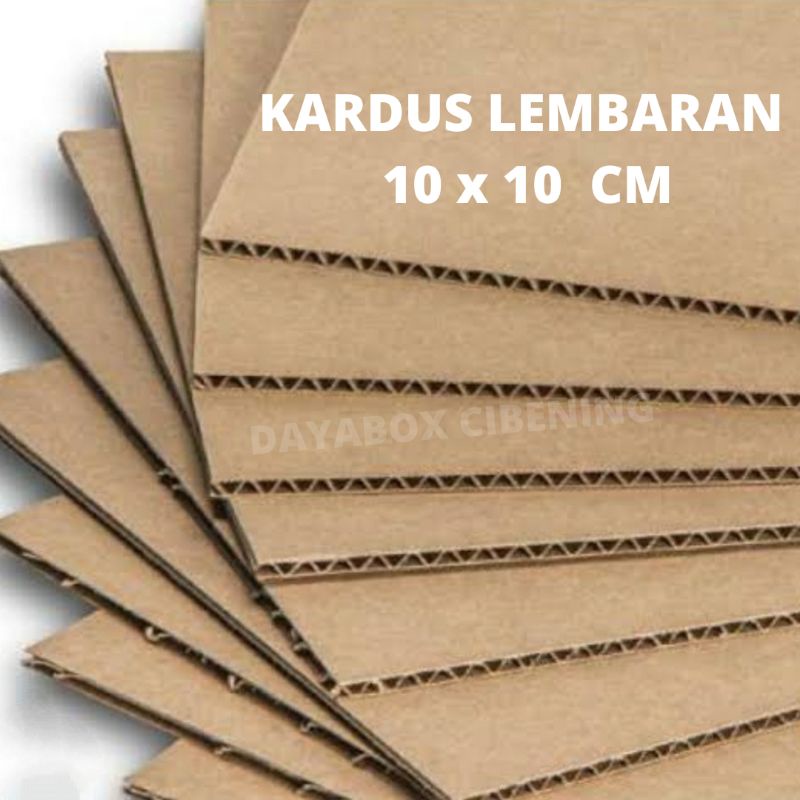 

Kardus Lembaran Kecil 10x10 Cm single wall Baru