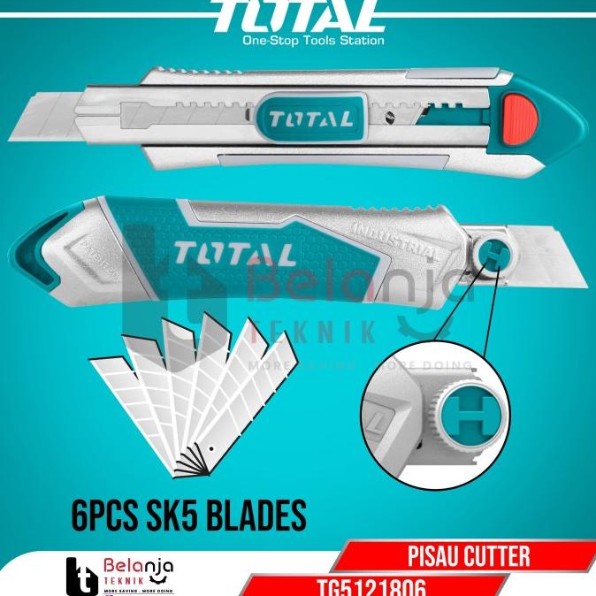 

Total Cutter Tools Snap Off Blade Knife Pisau Alumunium SK5 TG5121806 belanjate77 Ayo Order