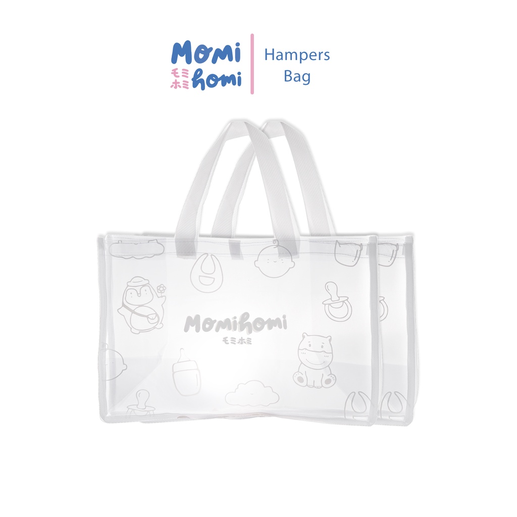 MOMI HOMI Hampers Bag Tas Kado Hadiah Ibu Bayi New Born Hand Bag Goodie Bag Tas Hamper Tas Mika Kantong Hampers Tote Bag Premium Gift Box