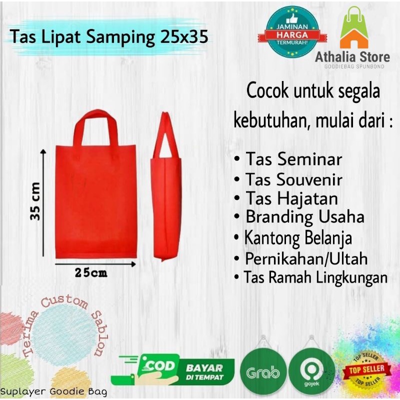 

Tas spunbond goodiebag tas hls tas snack besek syukuran tas hajatan spunbond polos uk 25x35x8