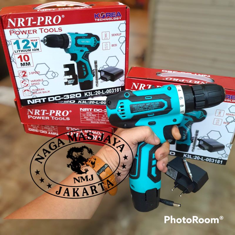MESIN BOR CORDLESS NRT PRO DC 320 12V / CORDLESS DRILL NRT PRO DC320 12VOLT / NRT PRO DC 320 CORDLES