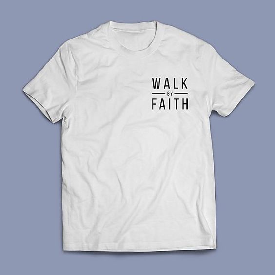 Kaos distro bandung baju atasan pria dewasa tulisan Walk by Faith bahan katun combed 30s lembut leng