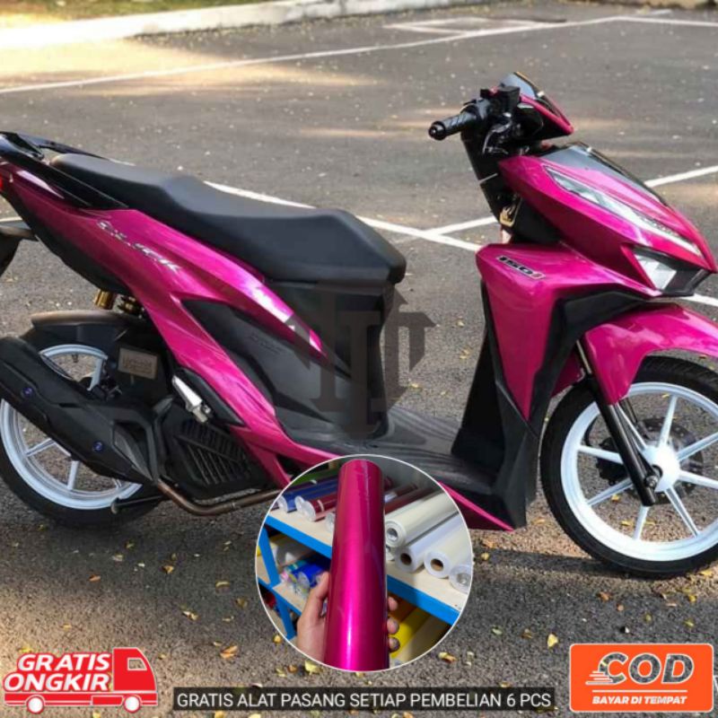 Sticker skotlet motor dan mobil WARNA PINK MAGENTA CANDY kualitas premium