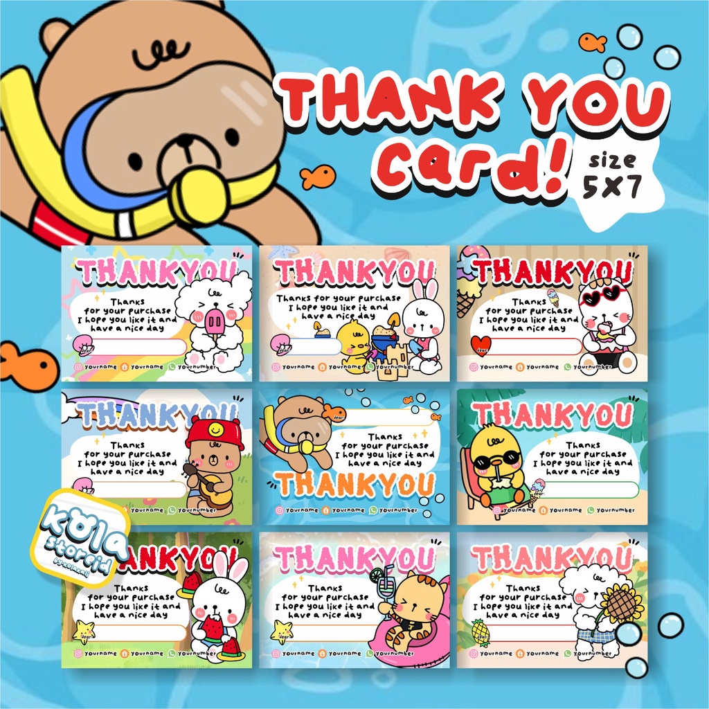 

THANKYOU CARD SUMMER EDITION • KARTU TERIMAKASIH • CARD AESTHETIC • THANKYOU CARD KOREAN DESAIN • CUTE THANKYOU CARD • THANK YOU CARD • KOLAKALI