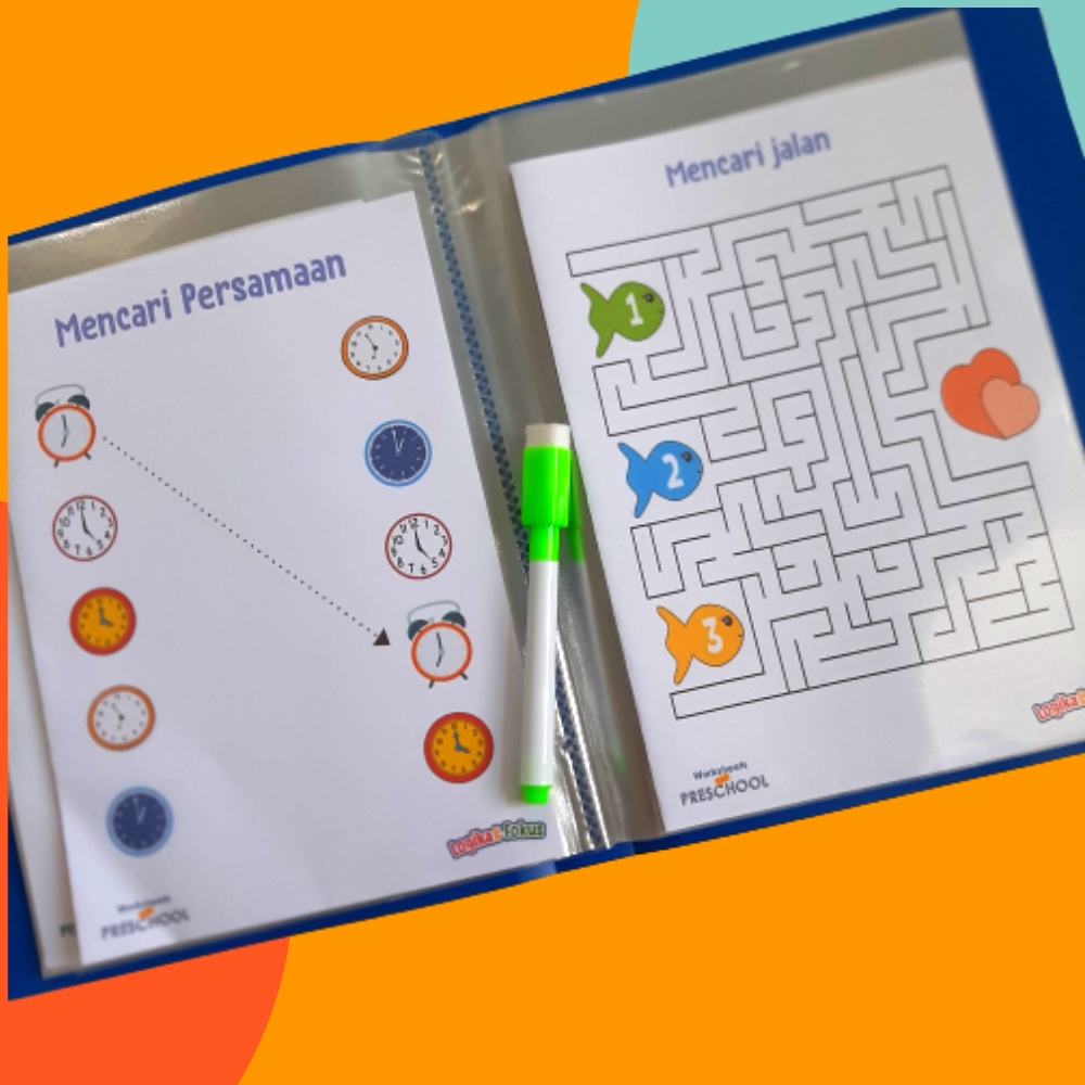 Worksheet Latihan Menulis Menggambar Berhitung Anak TK PAUD