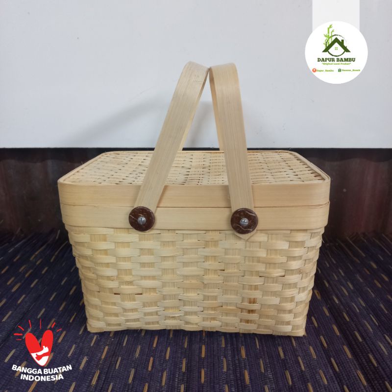 KERANJANG BAMBU/KERANJANG BUAH/TAS BAMBU/HAMPERS BAMBU/SOUVENIR BAMBU/HAMPERS LEBARAN/SOUVENIR LEBAR