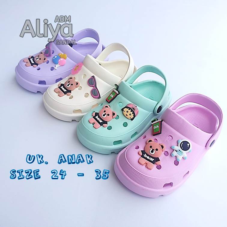 	 Sandal Baim Fuji Sepatu Anak Karakter Teddy Bear Loafer Perempuan Dili 805	