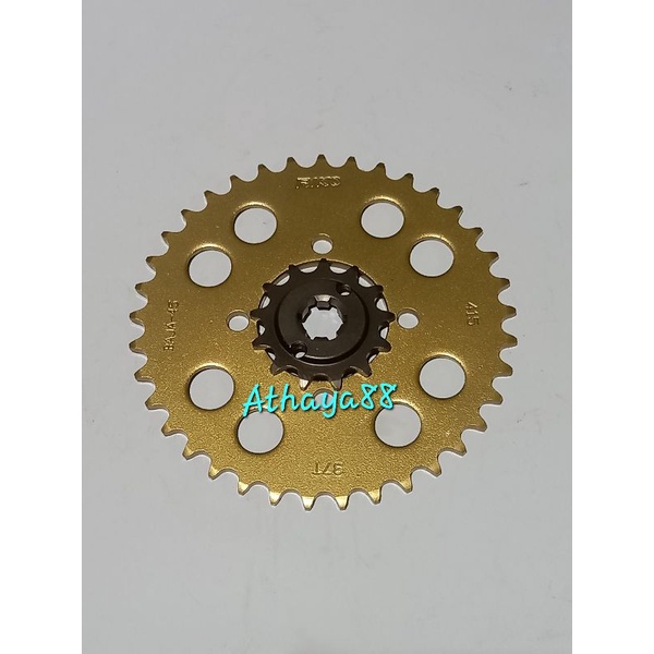 GEAR GIR SET DEPAN BELAKANG 415 SUZUKI SATRIA FU,SATRIA 2TAK,SMASH,SHOGUN,RC UKURAN 415 30 SAMPE 45 