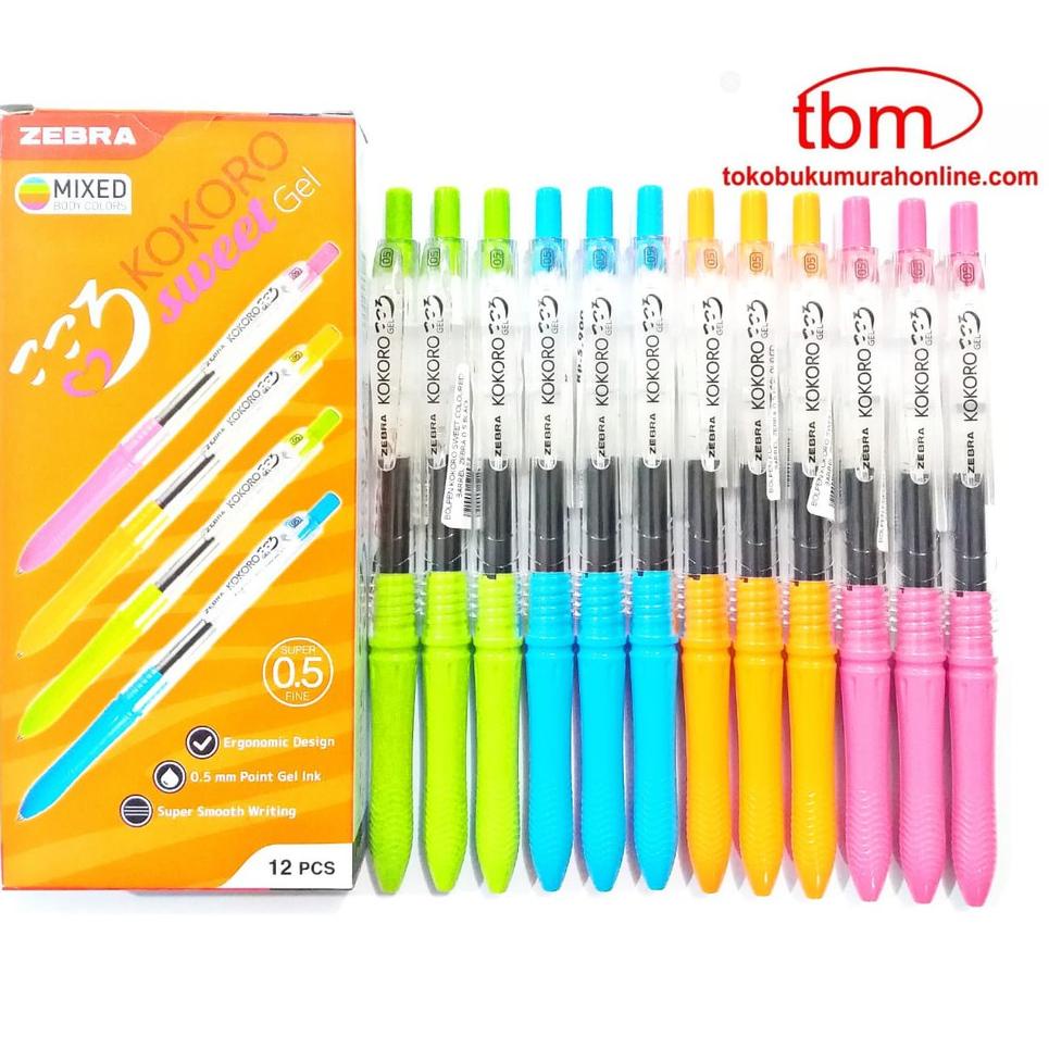 

BOLPEN KOKORO SWEET COLOUR BARREL ZEBRA 0.5 BLACK/PCS
