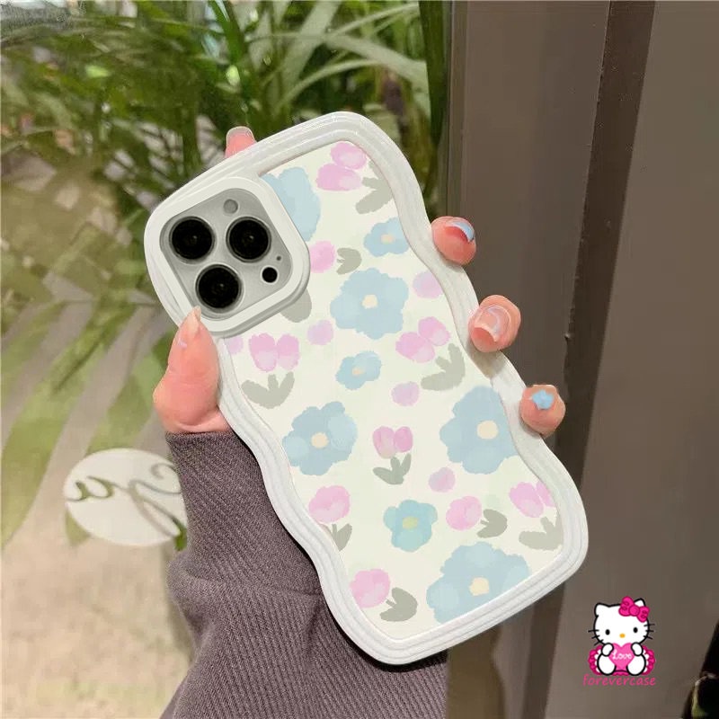 Oppo A17 A15 A57 A95 A12 A96 A55 A76 A7 A16K A74 A77 A94 A17K A16 A54 A5s A16E Reno 7 8 7Z 8Z 6 4F 5 4 A52 A3s A31 A9 A5 2020 A53 A1K Wave Edge Blue Fresh Bunga Soft Case