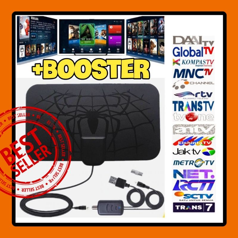 ORIGINAL!! Antena TV digital Indoor Outdoor -  Booster antena - penguat sinyal tv