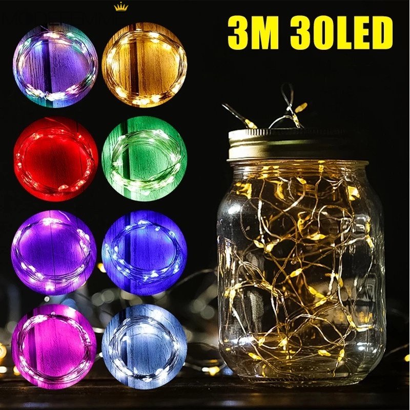 3m Berkedip String Lampu Romantis Festival Dekorasi Pencahayaan Fleksibel DIY Light String Multicolor Dreamy Fairy Lamp Untuk Bobble Balls Xmas Pohon Buket Tirai