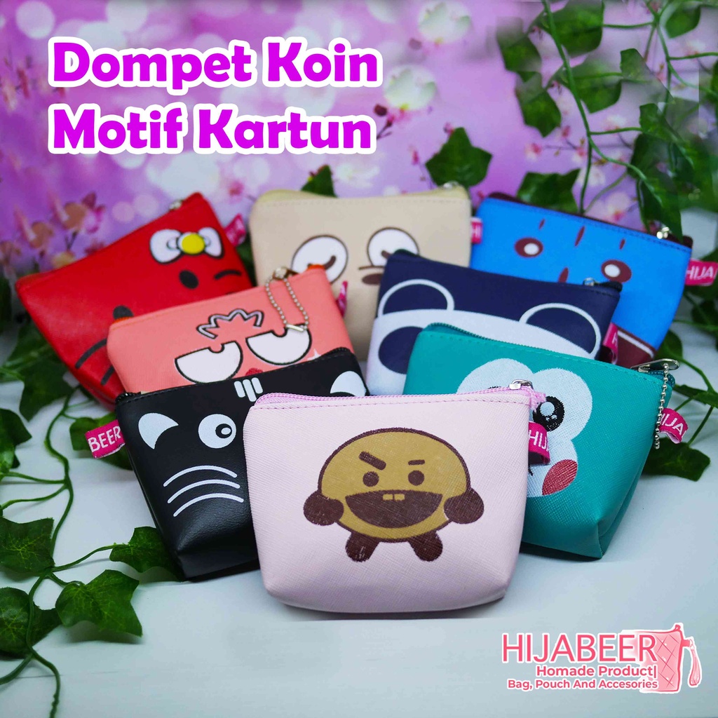 Dompet Koin Motif Kartun Lucu / Pouch Koin Unik by Hijabeer