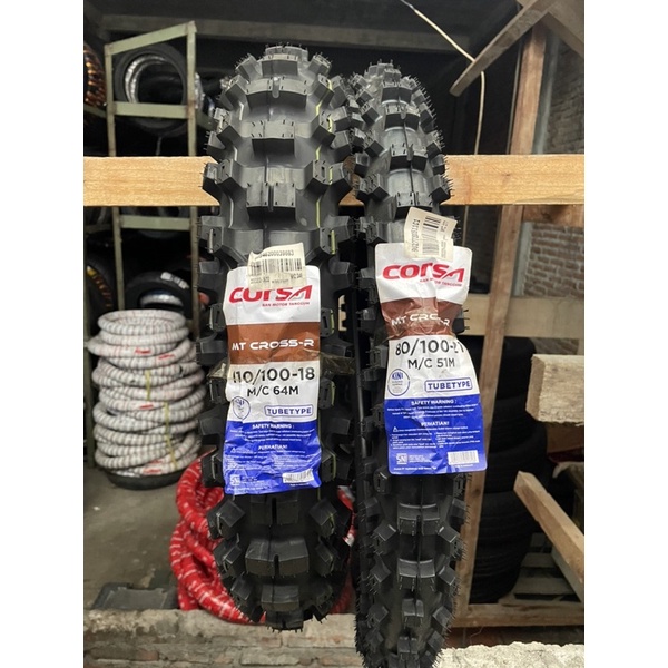 ban trail corsa mt cross-x ring 18/21 sepasang depan dan belakang ukuran 110-100/18 dan 80-100/21