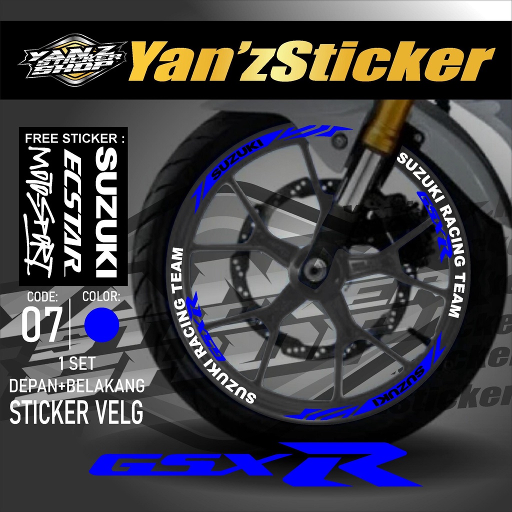 Aksesoris Stiker Cutting Sticker List Velg Motor GSX R150 GSX R 150 Terbaru Lis Pelek Velk Variasi S
