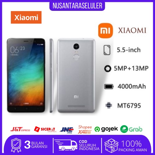 [bisa COD] "hp xiaomi redmi note 3 ram 3gb internal 32gb helio mediatek | hp handphone xiaomi note 3