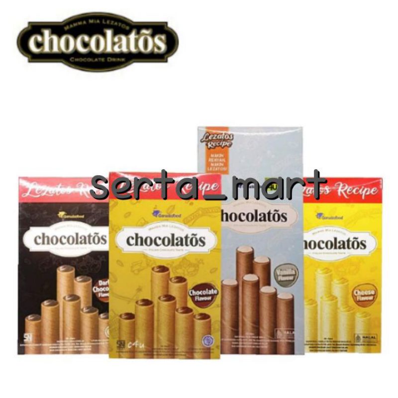 

Chocolatos Wafer Roll Long 20pcs x 16gr - Classic / Cheese / Dark