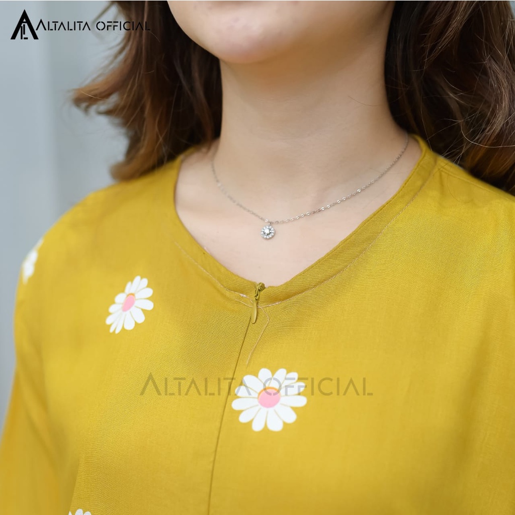 Altalita - Daster Panjang Busui Lengan Tangan Pendek Panjang Semata Kaki Motif Kekinian Bahan Rayon Premium Jumbo LD 120 Terbaru