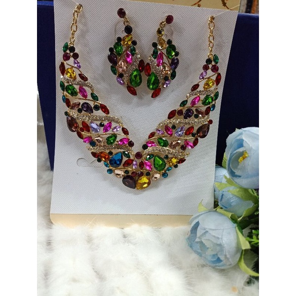 kalung pengantin/ kalung 1 set anting kalung pesta