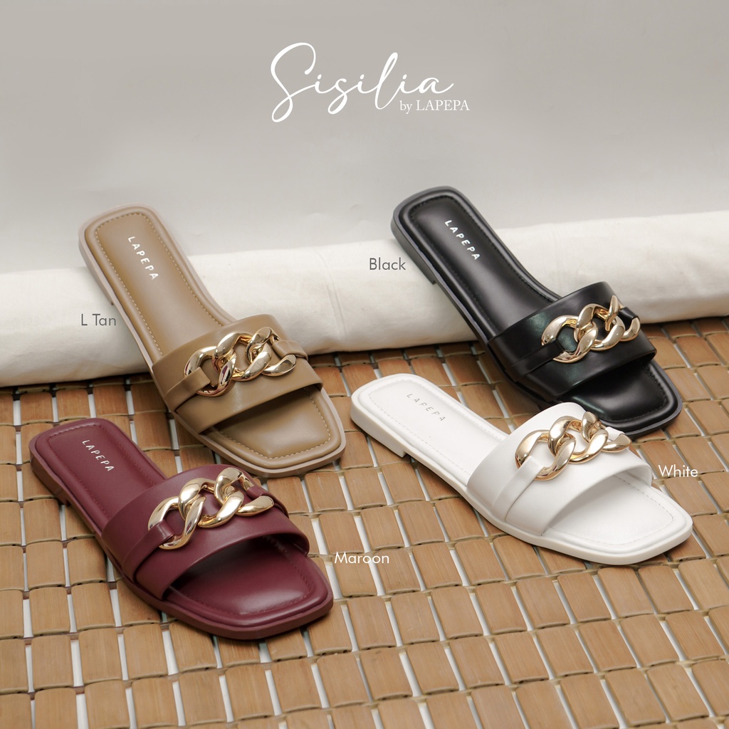 Lapepa SISILIA Sandal Teplek Wanita Terbaru Sandal Flat Kekinian Model Trendi
