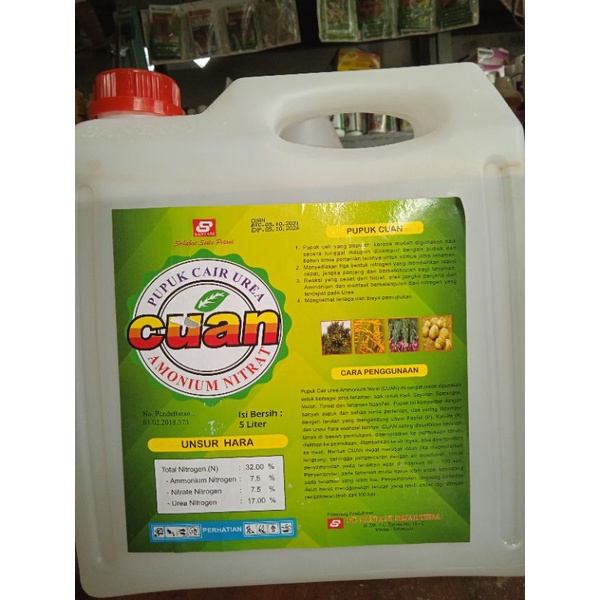 pupuk urea cair CUAN, isi 5 liter, amonium nitrat