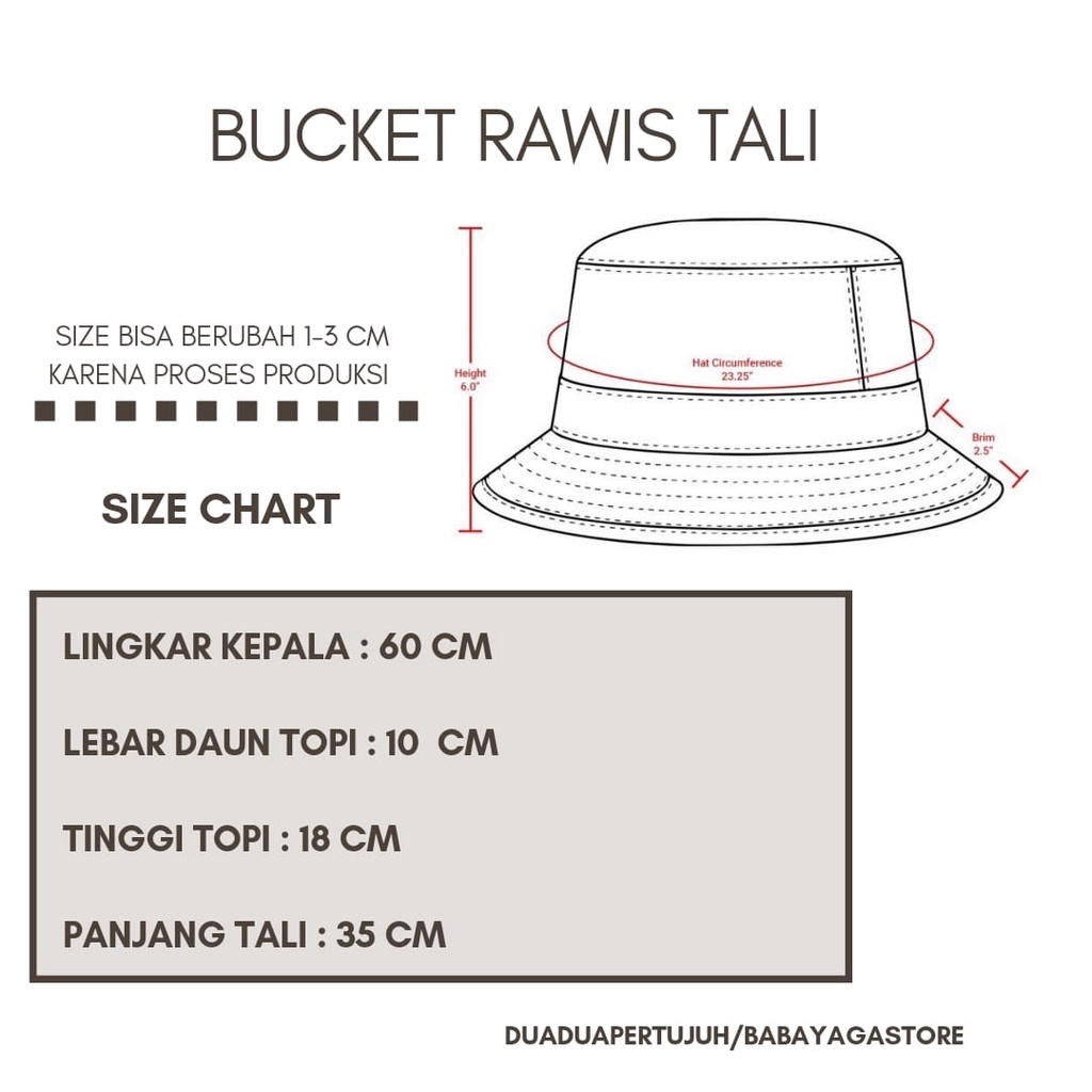 BUCKET HAT RAWIS BUCKET HAT RUMBAI BUCKET LEBAR RAWIS TALI BUCKET WIDE TALI