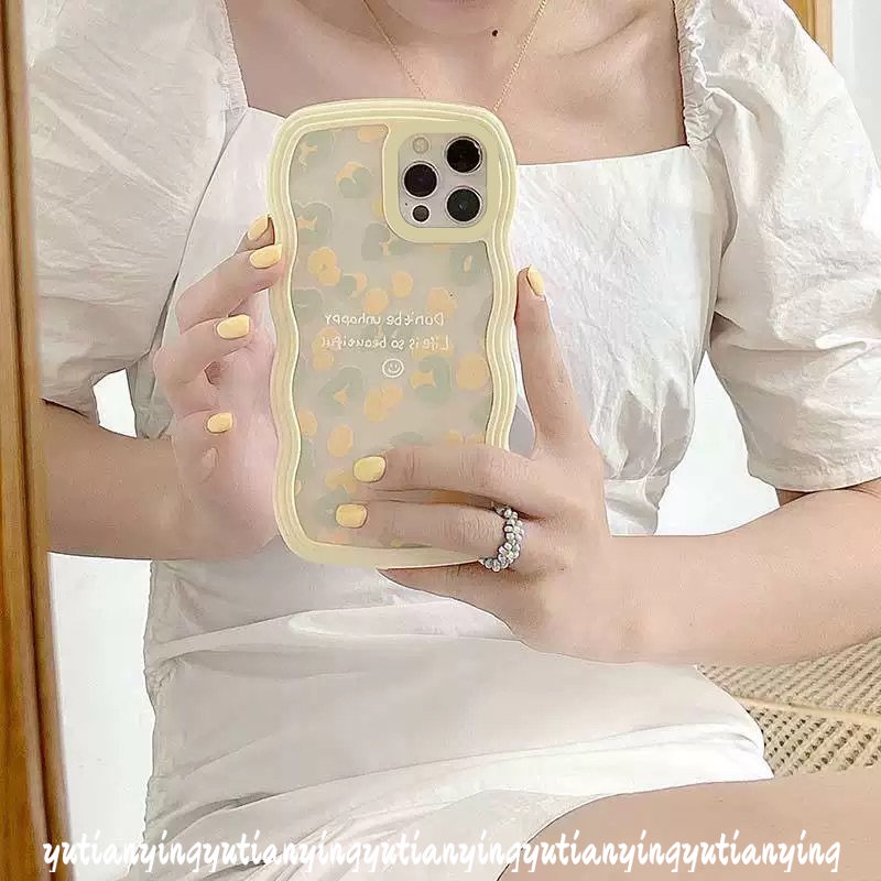 IPHONE Case INS Fashion Motif Leopard Kompatibel Untuk Iphone11 12 14 13 Pro Max XR 6 6s 8 7 Plus 14Plus X XS Max SE 2020 Wavy Edge Soft TPU Cover