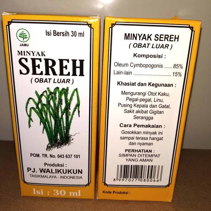 MINYAK SEREH WALIKUKUN 30 ML OBAT GOSOK - Minyak pegel pegel