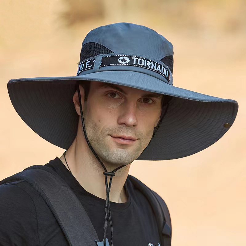 Topi Bucket Hat Tali  Pria Musim Panas Perlindungan Matahari - Topi Visor Pria
