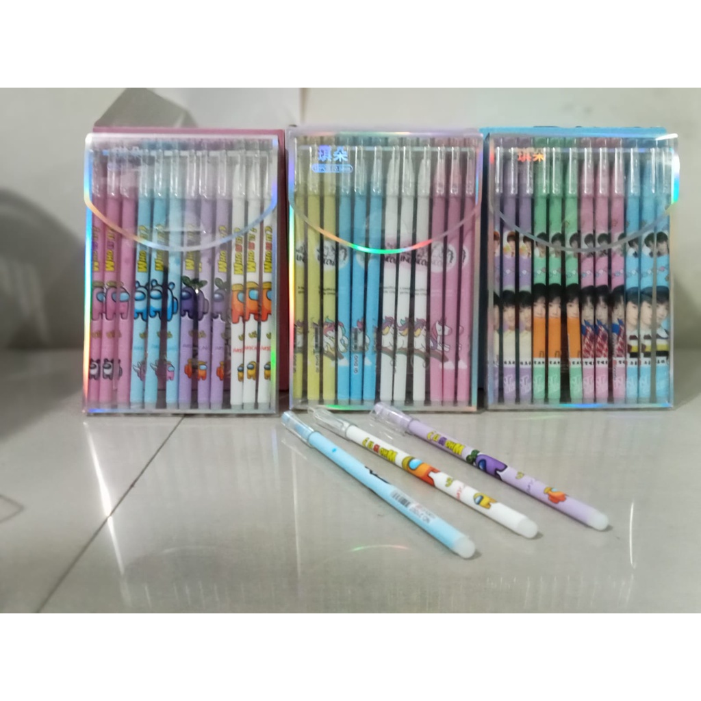 (JC)(12pcs) New Pen bisa hapus / Pen gel hapus/ tanpa harus memakai tip x