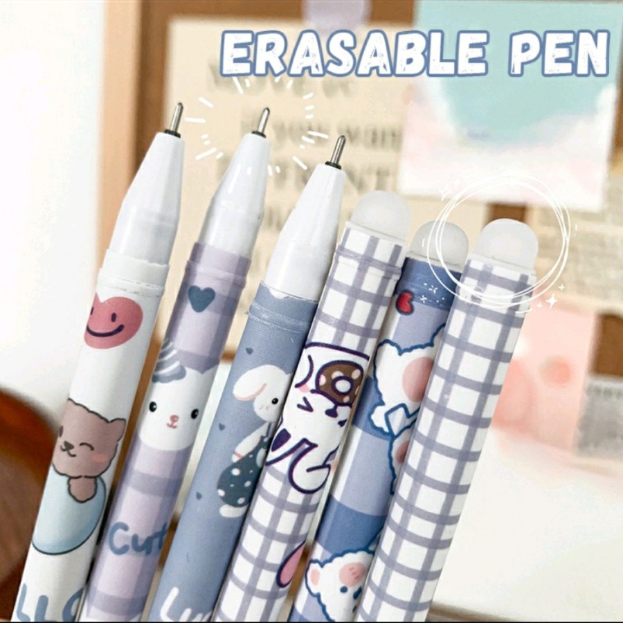 PEN PULPEN BOLPOINT KARAKTER BISA HAPUS / PENGHAPUS / GEL PEN ERASER / PEN WITH ERASER ANAK DEWASA