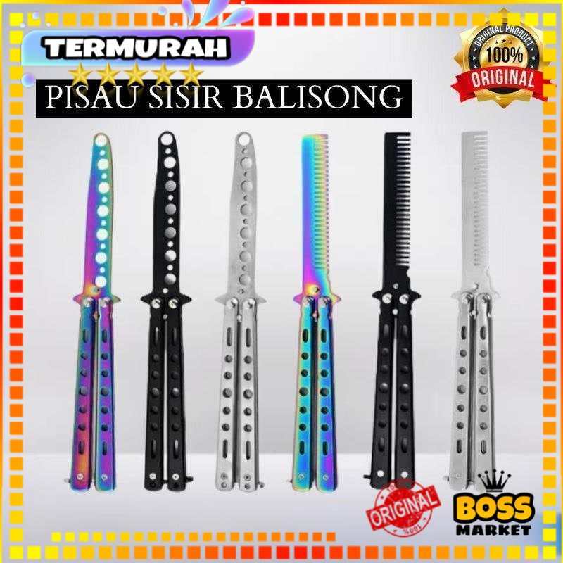 COD Sisir Lipat Blisong Pisau Tumpul Untuk Latihan Balisong Trick Cs Go Stainless steel Butterfly Tr