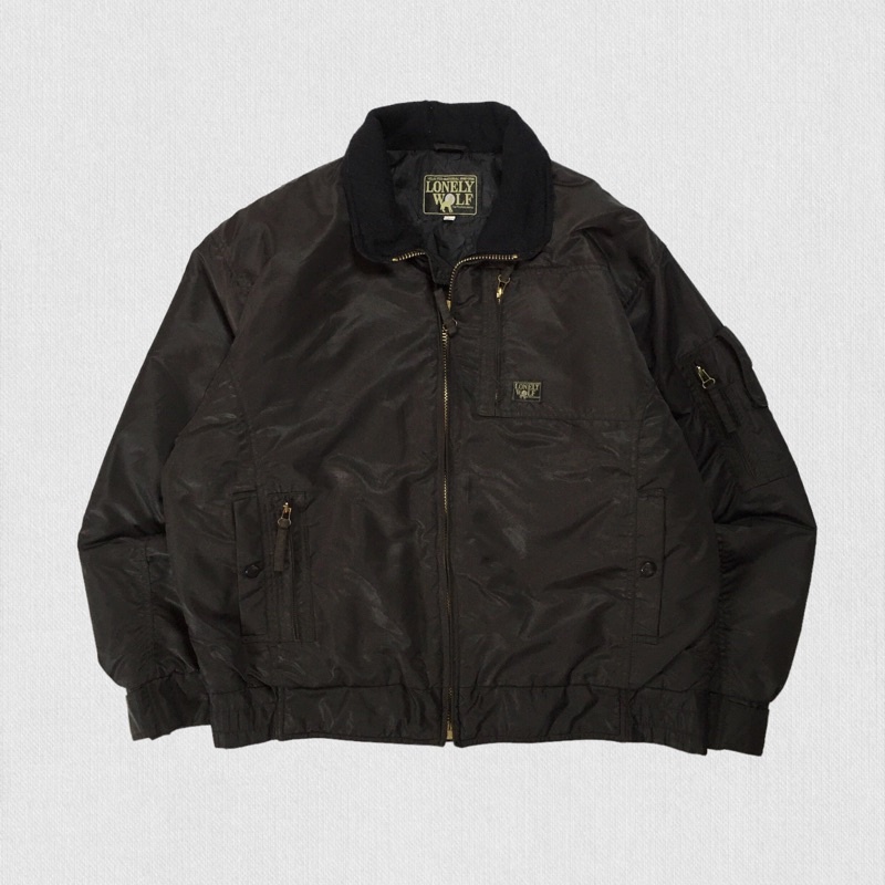 Lonely Wolf Vintage Flight Jaket pria