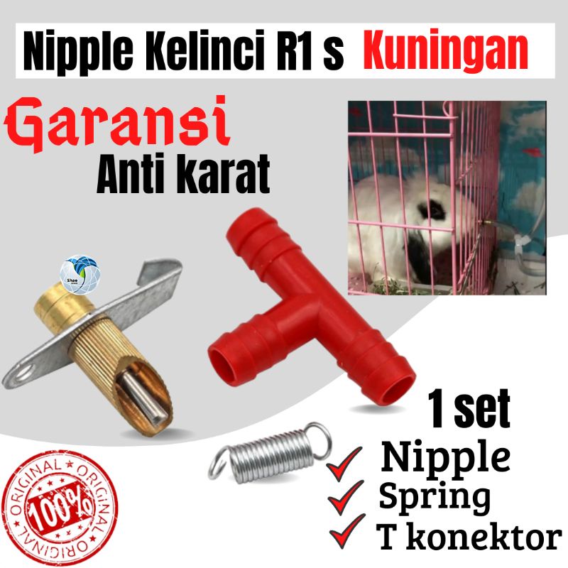 Alat Minum Otomatis Nipple Niple Nepel dot Kelinci R1s Kuningan Paralel pararel Nippel Drinkers Shaestore15