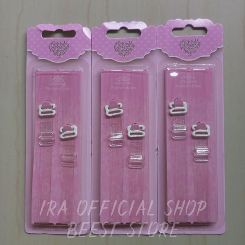 Tali BH Meixi Fashion Straps Transparan Mika Pink