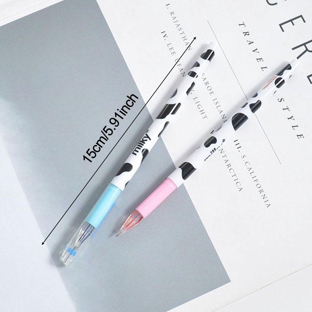 R-flower 12warna/Set Gel Pen Kreatif Alat Tulis Pola Sapi Kartun Berlian Tip Pen