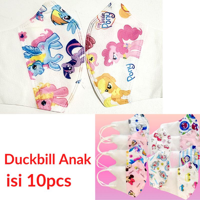 MASKER DUCKBILL ANAK MOTIF ISI 10PCS PREMIUM KIDS MASK