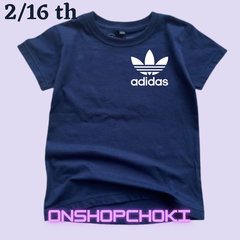KAOS OBLONG anak-anak cowok/cewek LOGO &lt;Ad1dass&gt; UNISEK UMUR 2/16 Kaos oblong pakaian anak-anak
