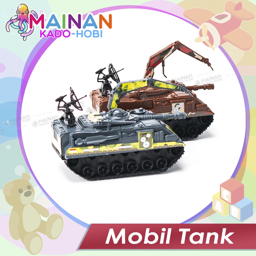 MAINAN ANAK DIECAST MOBIL BATTLE TANK TEMPUR MILITER