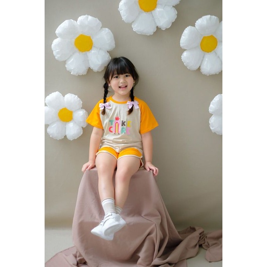 Setelan Anak Aksara Lucuna Original Kaos Cewek Super Premium 1-5 tahun