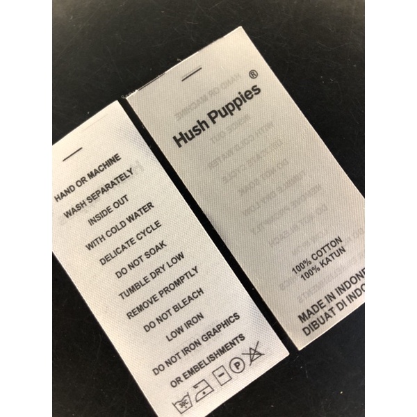 

HUSH PUPPIES WASH TAG SUPER PREMIUM CO 1X DI KIRIM 600PCS