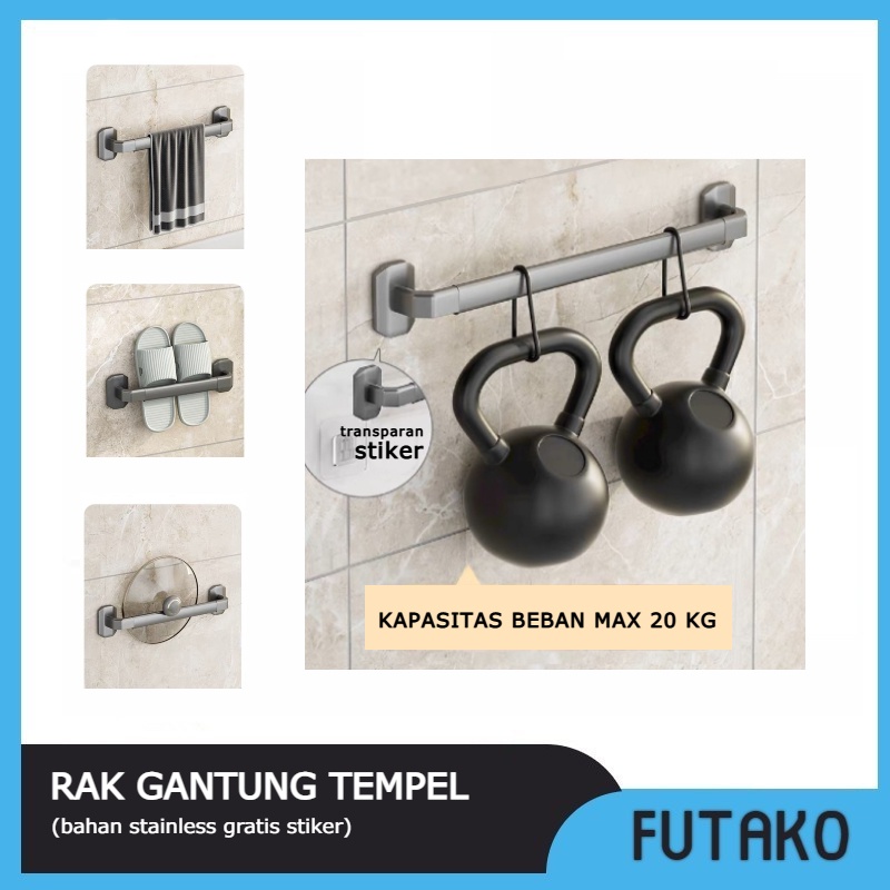 FUTAKO RAK GANTUNG TEMPEL SENDAL HANDUK PANCI GRATIS STIKER ORGANIZER DINDING