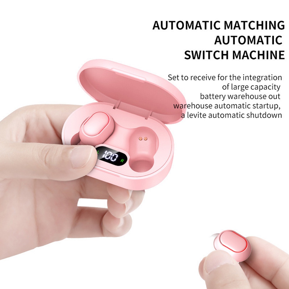 E7S Headset Bluetooth Power Bank TWS with Mic 9D Bass Stereo Handset Water Proof Earbud 5.0 Wireless Earphone Henset