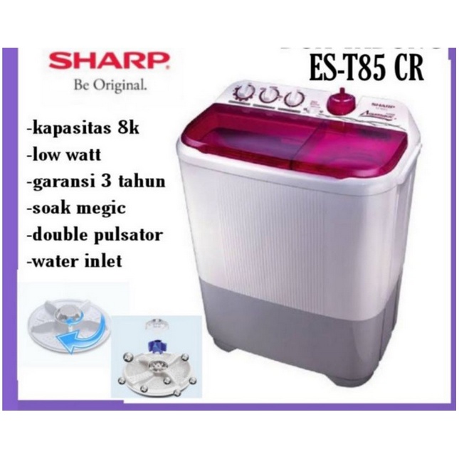 ALJ Mesin Cuci Sharp 8.5 Kg 2 Tabung ESt-85Cr ESt 85Cr ESt85Cr Bogor